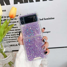 Load image into Gallery viewer, Glitter Case For Samsung Galaxy Z Flip 4 Z Flip 3 Z Flip 2 Z Flip 1 Shockproof Bling Bling TPU Cover Purple
