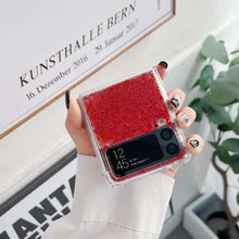 Load image into Gallery viewer, Glitter Case For Samsung Galaxy Z Flip 4 Z Flip 3 Z Flip 2 Z Flip 1 Shockproof Bling Bling TPU Cover Red Flip
