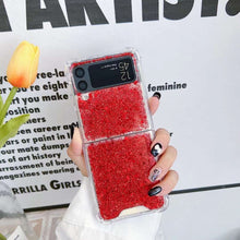 Load image into Gallery viewer, Glitter Case For Samsung Galaxy Z Flip 4 Z Flip 3 Z Flip 2 Z Flip 1 Shockproof Bling Bling TPU Cover Red
