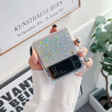 Load image into Gallery viewer, Glitter Case For Samsung Galaxy Z Flip 4 Z Flip 3 Z Flip 2 Z Flip 1 Shockproof Bling Bling TPU Cover Silver Flip
