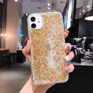 Glitter Case For iPhone 11Pro/ 11/ 11Pro Max Shockproof TPU Cover Gold