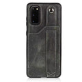 RFID Case For Samsung Galaxy S23 S22 S21 S20 Ultra Plus FE Luxury Leather Wrist Band Kickstand S20 Grey