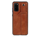 RFID Case For Samsung Galaxy S23 S22 S21 S20 Ultra Plus FE Luxury Leather Wrist Band Kickstand S20 Dark Brown