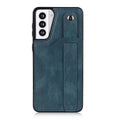 RFID Case For Samsung Galaxy S23 S22 S21 S20 Ultra Plus FE Luxury Leather Wrist Band Kickstand S21 Navy Blue