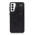 RFID Case For Samsung Galaxy S23 S22 S21 S20 Ultra Plus FE Luxury Leather Wrist Band Kickstand S21 Black