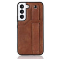 RFID Case For Samsung Galaxy S23 S22 S21 S20 Ultra Plus FE Luxury Leather Wrist Band Kickstand S22 Dark Brown