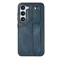 RFID Case For Samsung Galaxy S23 S22 S21 S20 Ultra Plus FE Luxury Leather Wrist Band Kickstand S23 Navy Blue