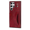 RFID Case For Samsung Galaxy S23 S22 S21 S20 Ultra Plus FE Luxury Leather Wrist Band Kickstand Red