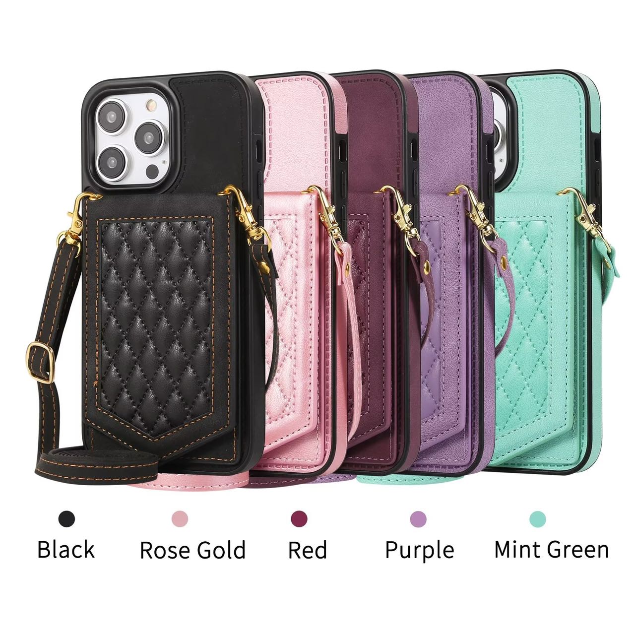 Wobomatic iPhone 15 14 13 12 11 leather wallet case color selections