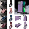 Wobomatic iPhone 16 15 RFID blocking leather flip case with kickstand and card slots - overview