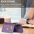 Wobomatic iPhone 16 15 leather wallet case with kickstand